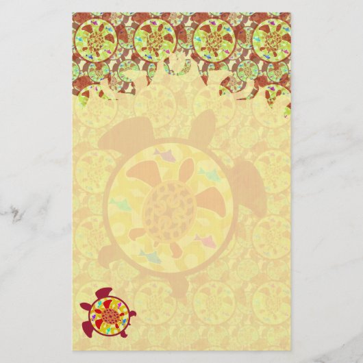 カメの炎の文房具内のカメ 便箋 (正面)