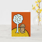 カメの男の子の挨拶状 カード (黄色い花)