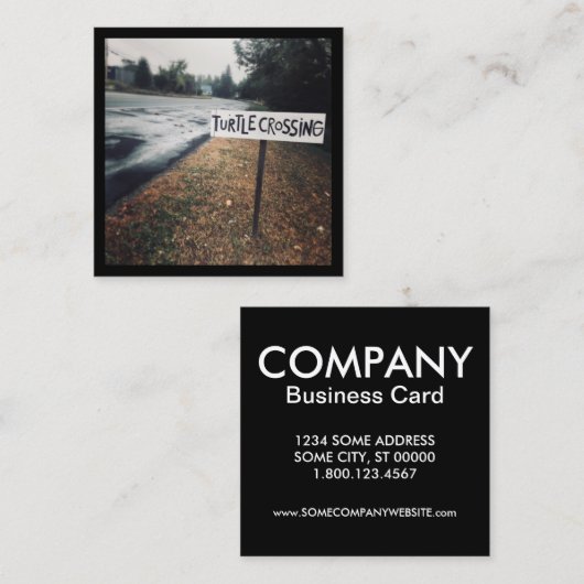 カメの移動 スクエア名刺 (正面/裏面)