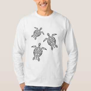 カメの種族の入れ墨の黒動物 Tシャツ