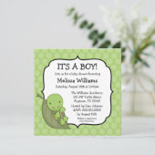 カメの緑の点のベビーシャワー招待状 招待状 (スタンド正面)