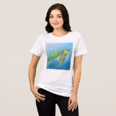 カメの美しさ トライブレンドTシャツ (正面全面)