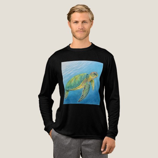 カメの美しさ トライブレンドTシャツ (正面全体)