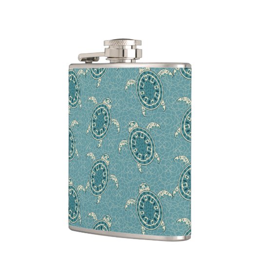 カメの背景 フラスク (左)