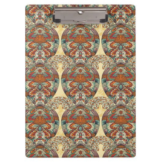 カメの花柄パターン クリップボード (正面)