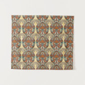 カメの花柄パターン タペストリー (正面(横))