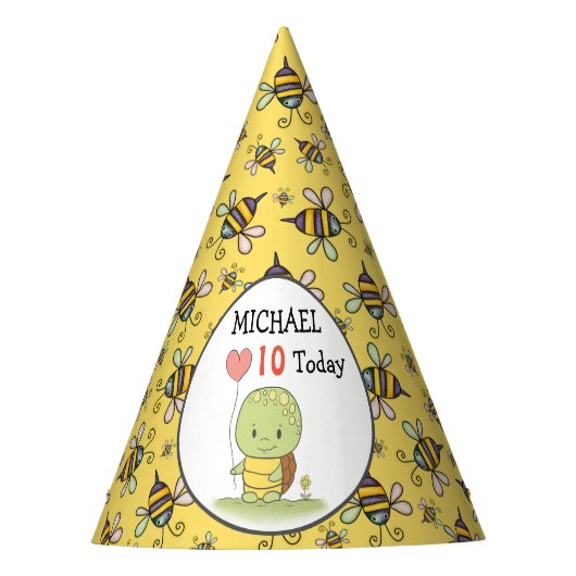 カメの誕生日  パーティーハット (正面)