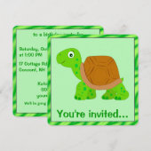 カメの誕生日 招待状 (正面/裏面)
