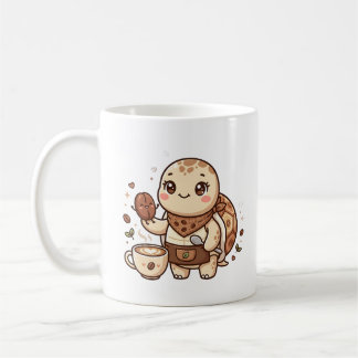 カメの豆スプーンマグイラスト コーヒーマグカップ