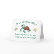 カメの赤ちゃんのお祝いカード