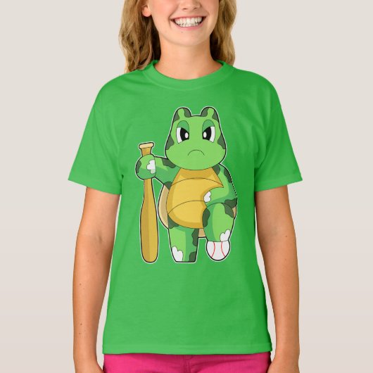 カメの野球バット Tシャツ (正面)