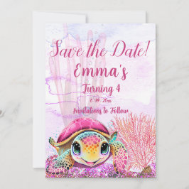 カメの4歳の誕生日、海の中 セーブザデート