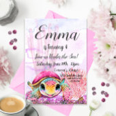 カメの4歳誕生日、海の中 招待状