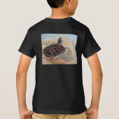 カメのTシャツの上の頭部 Tシャツ (裏面)