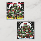 カメはクリスマスのプレゼントに満足している ノートカード (正面/裏面)