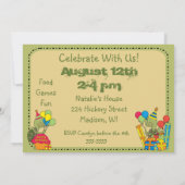 カメは子供の誕生日をカスタマイズ 招待状 (裏面)