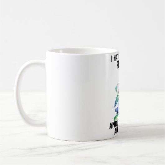 カメは朝の人と朝のかわいい海が大嫌い コーヒーマグカップ (左)