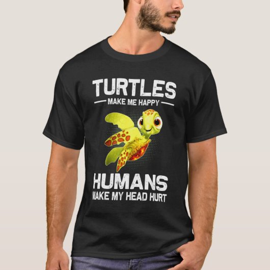 カメは私に幸せなおもしろい動物愛好家を与える Tシャツ (正面)