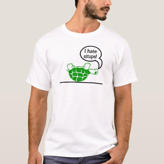 カメは腹筋運動を憎みます Tシャツ (正面)