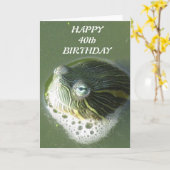 カメは誕生日カードを注目します カード (黄色い花)