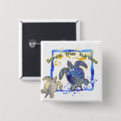 カメを救って下さい 缶バッジ (正面&裏面)