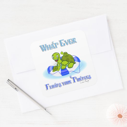 カメを浮かべるものは何でも3 スクエアシール (封筒)