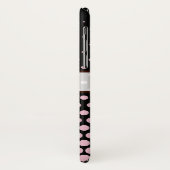 カメオのピンクの水玉模様のエレガントでモダンな黒 Case-Mate iPhoneケース (裏面/左)