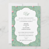 カメオグリーンとバジルグリーンのリハーサルディナー 招待状 (正面)