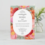 カメオグリーンの水色ポピー 招待状 (スタンド正面)