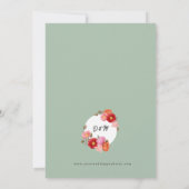 カメオグリーンの水色ポピー 招待状 (裏面)