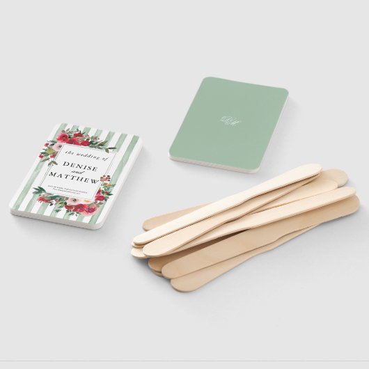 カメオグリーン結婚式招待状 ハンドファン (組立なし)