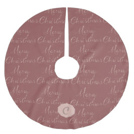 カメオピンクメリークリスマスメッセージ ブラッシュドポリエステルツリースカート