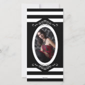 カメオフォトカード付きゴシック風クリスマスツリー シーズンカード (裏面)