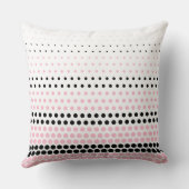 カメオモダンピンクアンドブラック水玉模様 クッション (裏面)