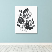 カメオ開花 – 白黒 キャンバスプリント (インサイチュ (ウッドフロア))