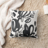 カメオ開花 – 白黒 クッション (ブランケット)