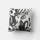 カメオ開花 – 白黒 クッション (裏面)