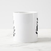 カメオ開花 – 白黒 ジャンボコーヒーマグカップ (正面)