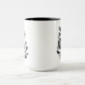 カメオ開花 – 白黒 マグカップ (中央)