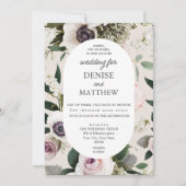 カメオ・ベージュのホワイトア結婚ネモン 招待状 (正面)