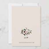 カメオ・ベージュのホワイトア結婚ネモン 招待状 (裏面)