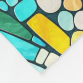 カメカラフルモザイク美術 フリースブランケット (角)