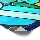 カメカラフルモザイク美術 ポスター (角)