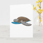 カメサーファーのサーフボード カード (黄色い花)