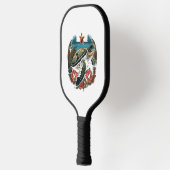 カメハワイアンウミガメハイビスカスフラワー ピックルボールラケット (左)