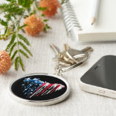 カメハート水彩Tシャツかわいい動物ハート キーホルダー (側面)