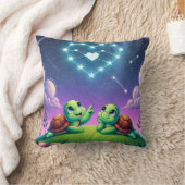 カメハート驚き クッション (ブランケット)