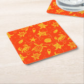 カメパターン スクエアペーパーコースター (アングル)