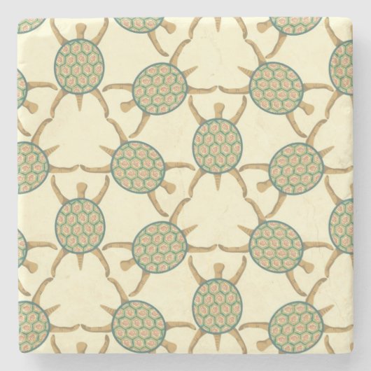 カメパターン ストーンコースター (正面)