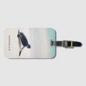 カメビーチの旅パーソナライズされた名 |自然 ラゲッジタグ (正面横)